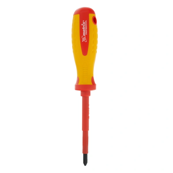 Отвертка Insulated, PH2 x 100 мм, CrMo, до 1000 В, двухкомпонентная рукоятка Matrix Professional